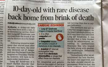 Publication: Times of india<br>

Edition: Oct 26, 2025<br>


Headline: 10-day-old with rare disease back home from brink of death